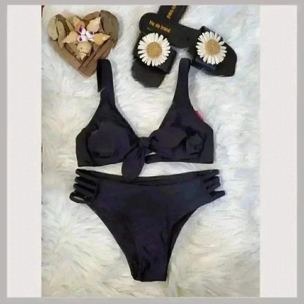 👙✨ Mix & Match Bikini Set – Tie Front Top + Strappy Cheeky Bottoms | Size M - Picture 8 of 8